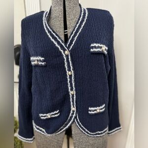 GRACE KARIN Women's Cropped Cardigan Sweaters Long Sleeve Pearl Buttons Large